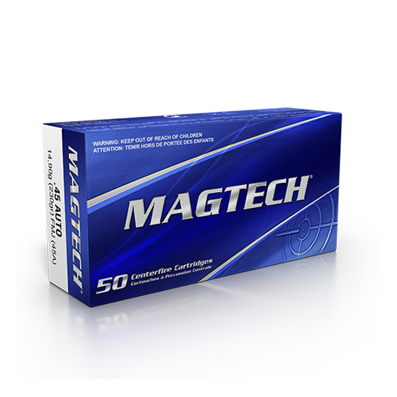 .45 Auto, MagTech Ammunition, FMJ 230GR., 50RD/BX