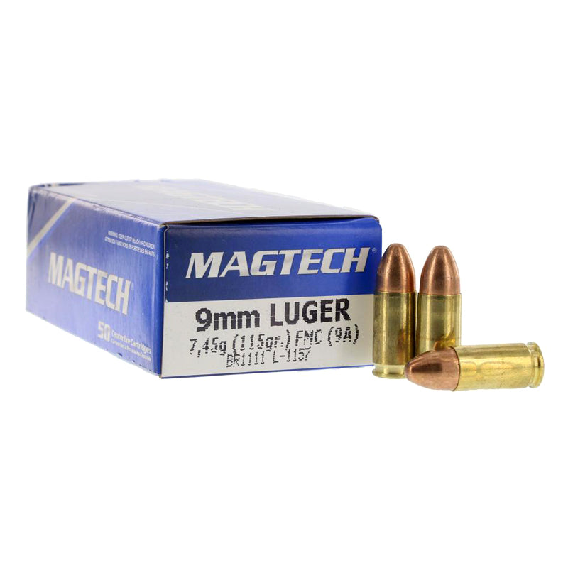Magtech Ammo 9mm Luger 115 Grain Full Metal Jacket Box of 50