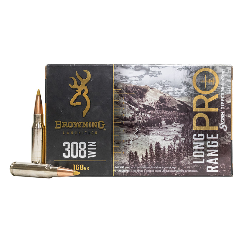 .308 WIN - Browning Ammunition - Rifle, Longe Range PRO 168GR. 20RD/BX