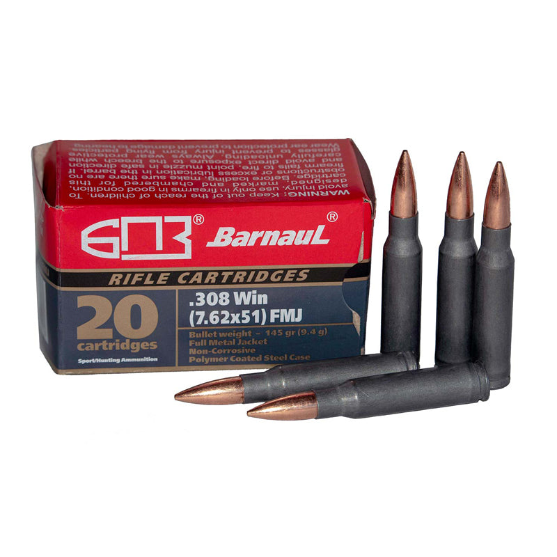 .308 WIN - Barnaul Ammunition - Rifle, FMJ, 145GR. 20RD/BX