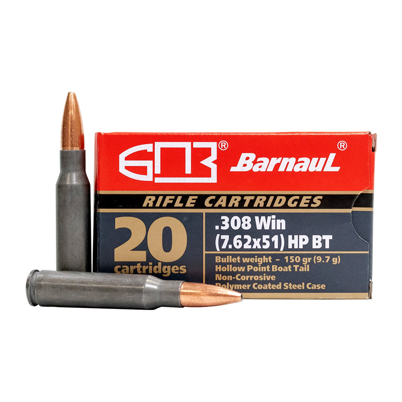 .308 WIN - Barnaul Ammunition - Rifle, HPBT, 150GR. 20RD/BX