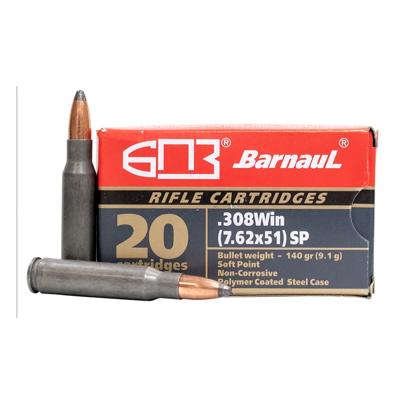.308 WIN - Barnaul Ammunition - Rifle, SP, 140GR. 20RD/BX