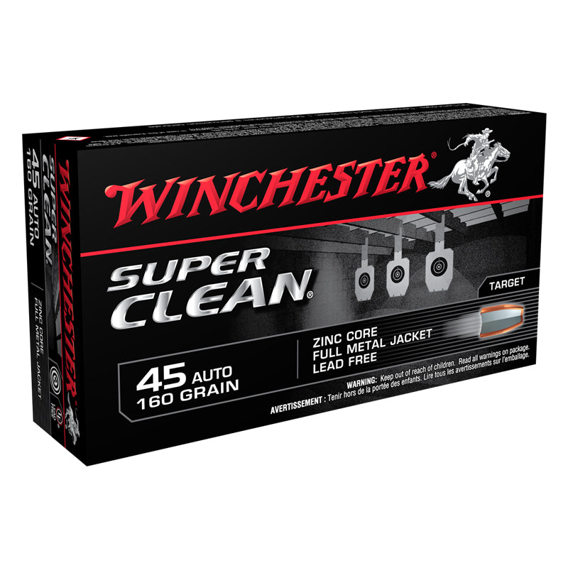 .45 Auto, Winchester Ammunition, Super Clean FMJ 160GR., 50RD/BX