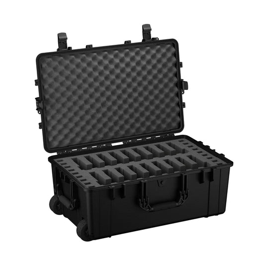 31" LARGE ROLLING CASE #1258 - 18 SLOT, 18 MAG PRE-CUT FOAM