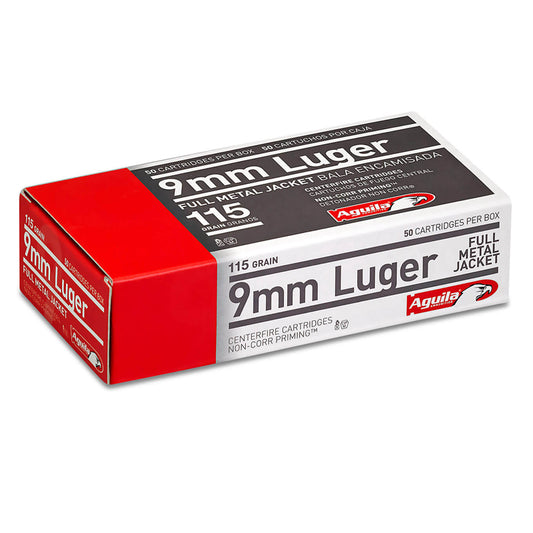 9mm Luger, Aguila Ammunition, FMJ 115GR 50RD/BX