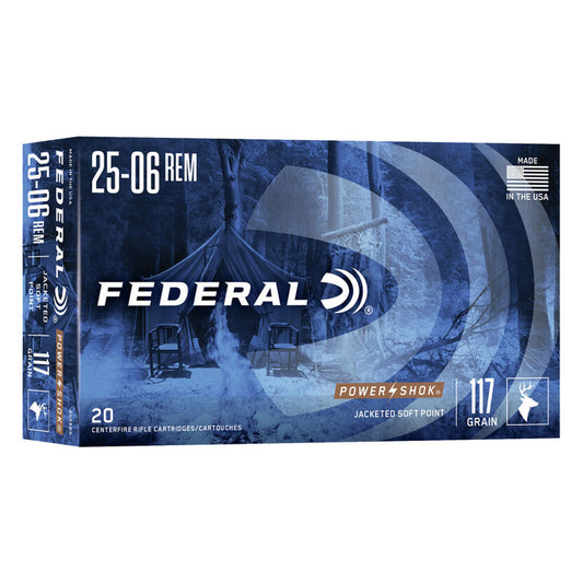 .25-06 REM - Federal Ammunition - Power•Shok JSP 117GR. 20RD/BX