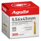 5.56 X 45mm - Aguila Ammunition - Rifle, NATO FMJBT, 55GR. 300RD/BX