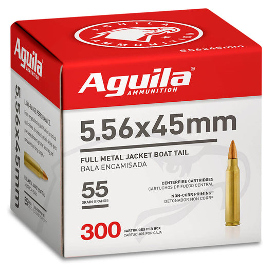 5.56 X 45mm - Aguila Ammunition - Rifle, NATO FMJBT, 55GR. 300RD/BX