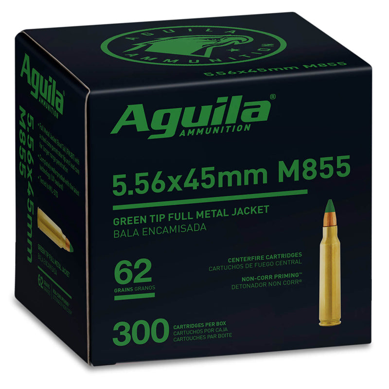 5.56 X 45mm M855 - Aguila Ammunition - Rifle, FMJGT, 62GR. 300RD/BX