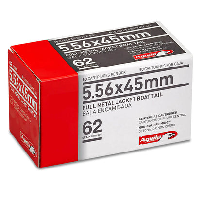 5.56 X 45mm - Aguila Ammunition - Rifle, NATO FMJ, 62GR. 50RD/BX