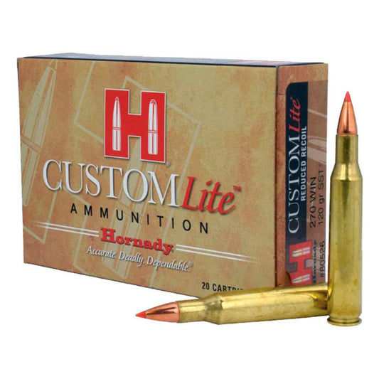 .270 Winchester - Hornady Ammo - Custom Lite SST 120GR. 20RD/BX
