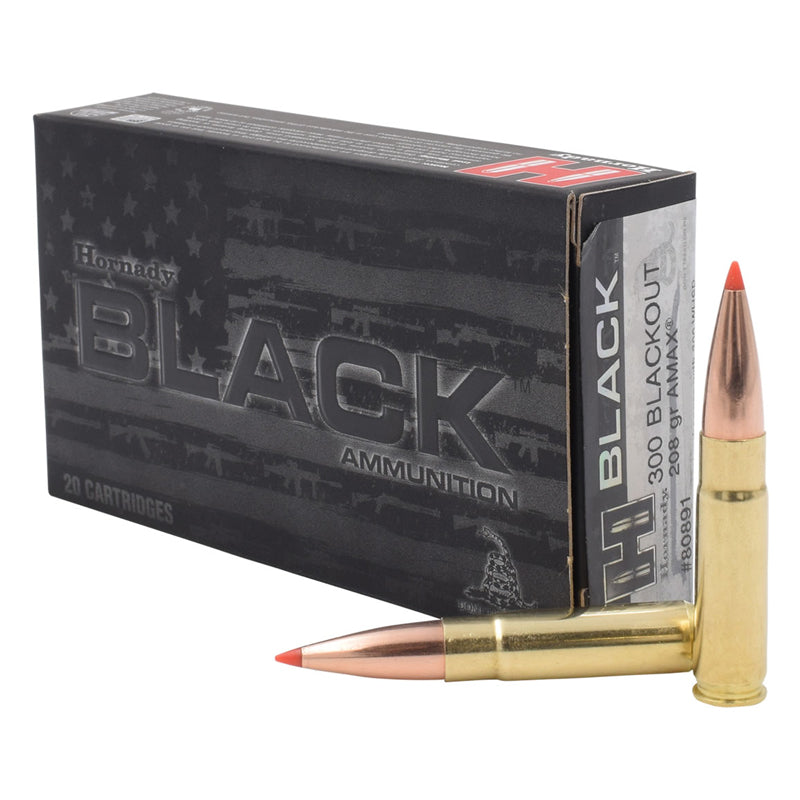 .300 Blackout- Hornady Ammunition,  A-MAX Hornady Black 208GR. 20RD/BX