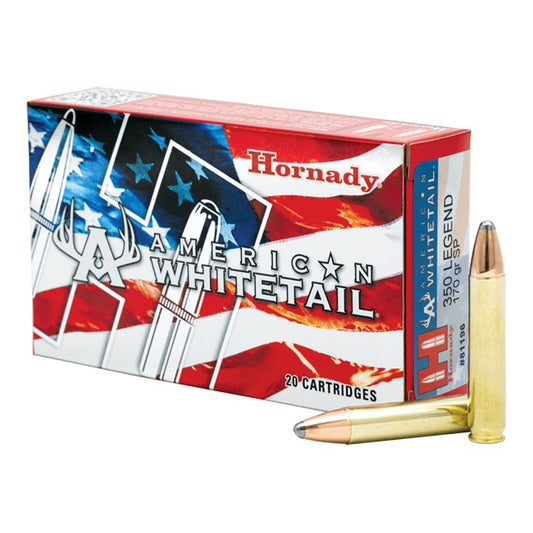 350 Legend, Hornady Ammo, American Whitetail Interlock 170GR. 20RD/BX