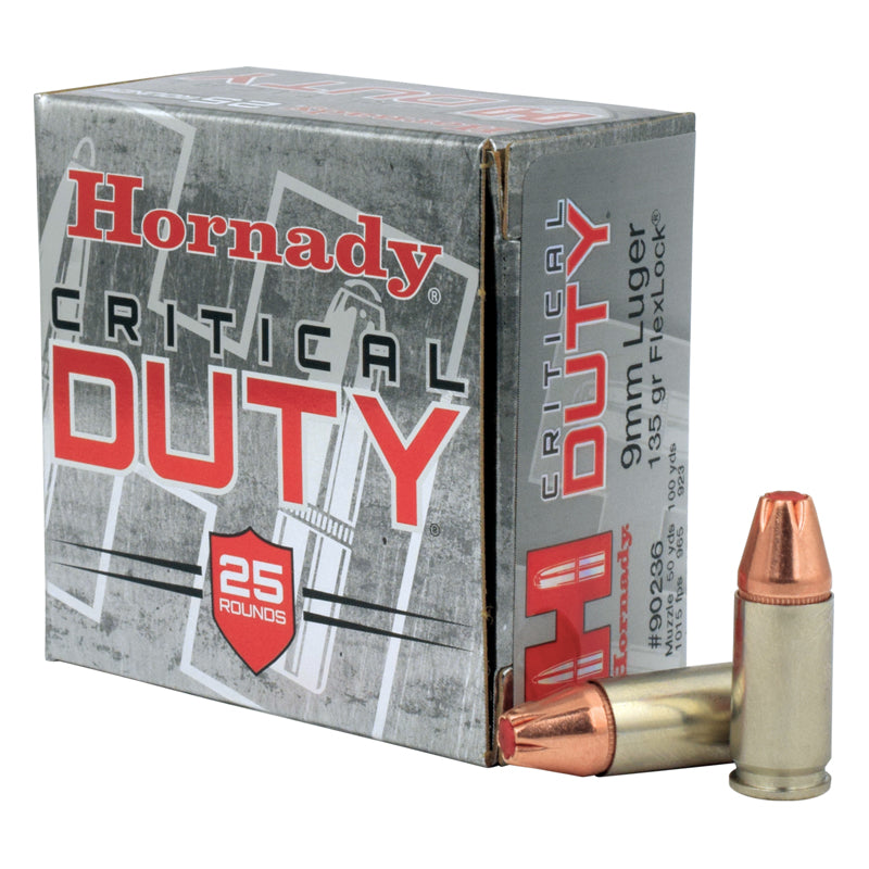 9mm Luger, Hornady Ammunition, Critical Duty FLEXLOCK™ 135GR 25RD/BX