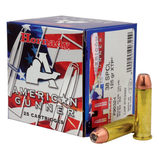 .38 Special, Hornady Ammunition, American Gunner 125GR. XTP, 25RD/BX
