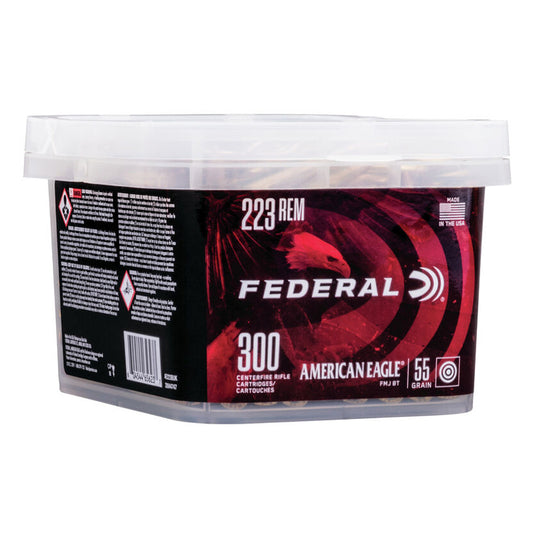 .223 Remington, Federal Ammo/American Eagle, Rifle FMJ 55GR. 300RD/BKT