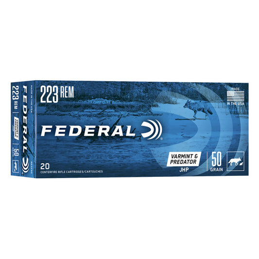 .223 Remington, Federal Ammo - Rifle, American Eagle JHP 50GR. 20RD/BX
