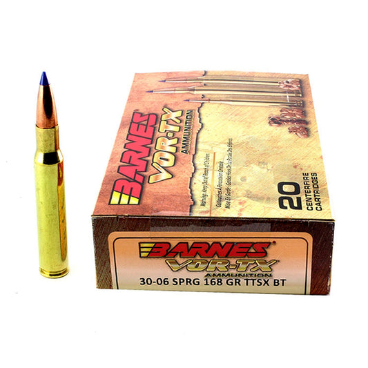 30-06 Springfield - Barnes VOR-TX Ammo - Rifle, TTSX, 168GR. 20RD/BX