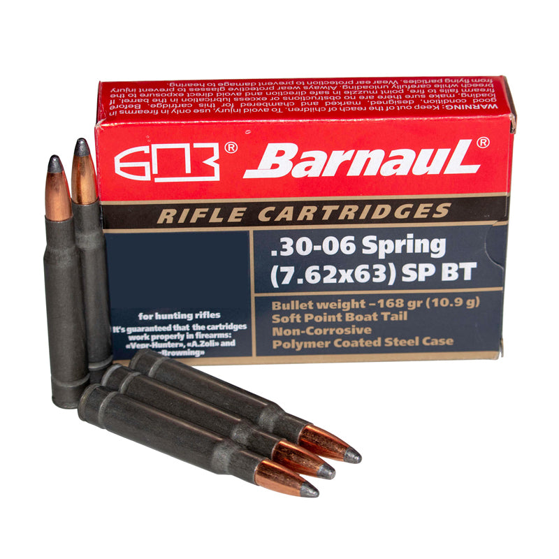 30-06 Springfield - Barnaul Ammunition - Rifle, SPBT, 168GR. 20RD/BX