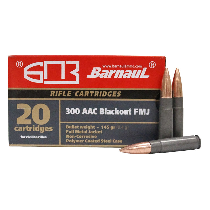 .300 AAC Blackout - Barnaul Ammunition - Rifle, FMJ, 145GR. 20RD/BX