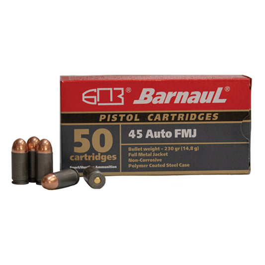 .45 Auto, Barnaul Ammunition, 230GR. FMJ, 50RD/BX