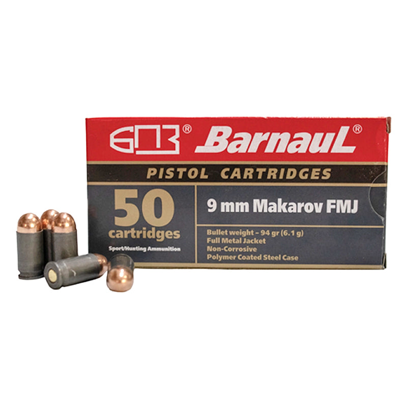 9mm Marakov, Barnaul Ammunition, FMJ 94GR 50RD/BX