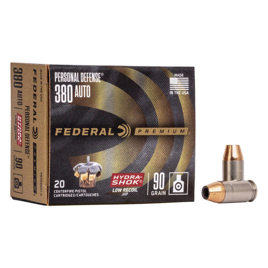 .380 Auto - Federal - Personal Defense, Hydra•Shok JHP 90GR. - 20RD/BX