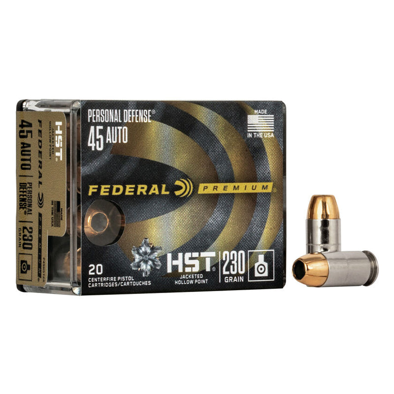 .45 Auto - Federal - Personal Defense, HST, JHP 230GR. - 20RD/BX