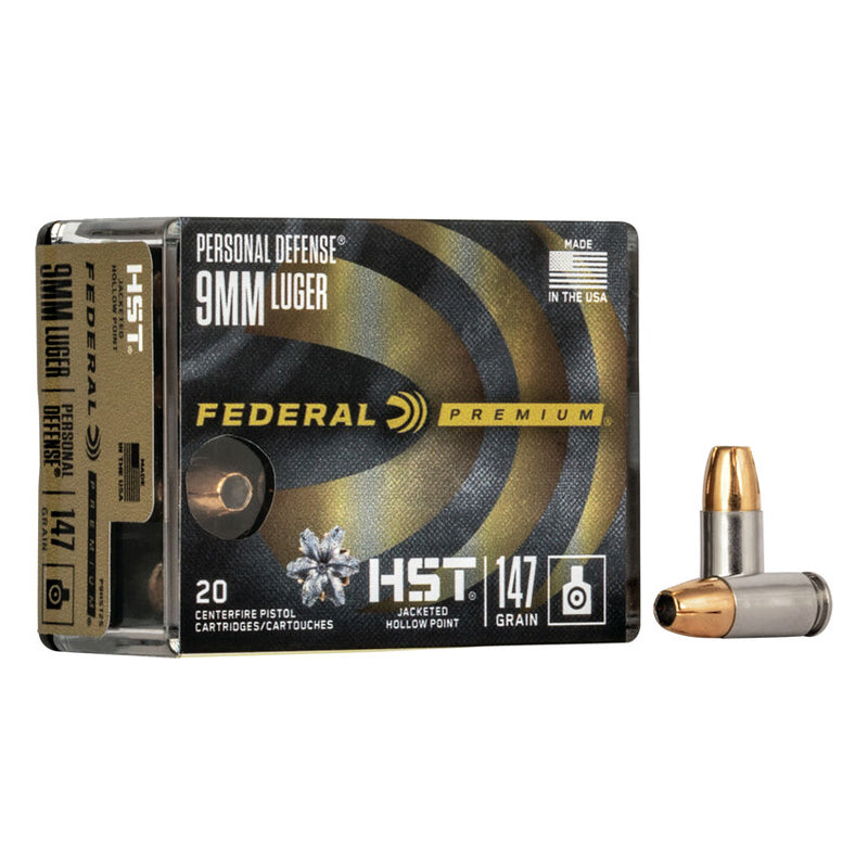 9mm Luger - Federal - Personal Defense, HST, JHP 147GR. - 20RD/BX