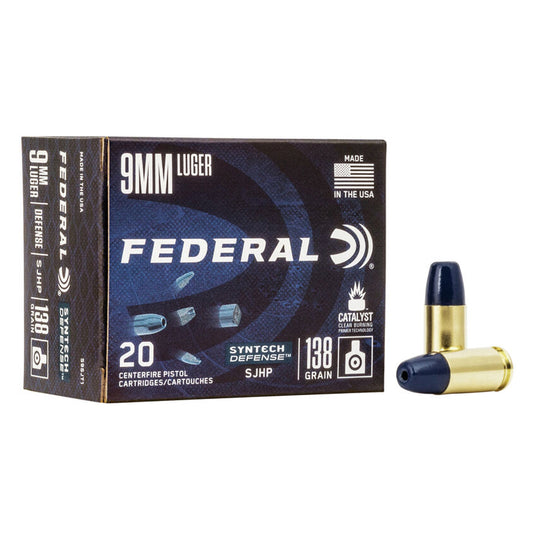9mm Luger - Federal - Syntech Defense, TSJ, 138GR. - 20RD/BX