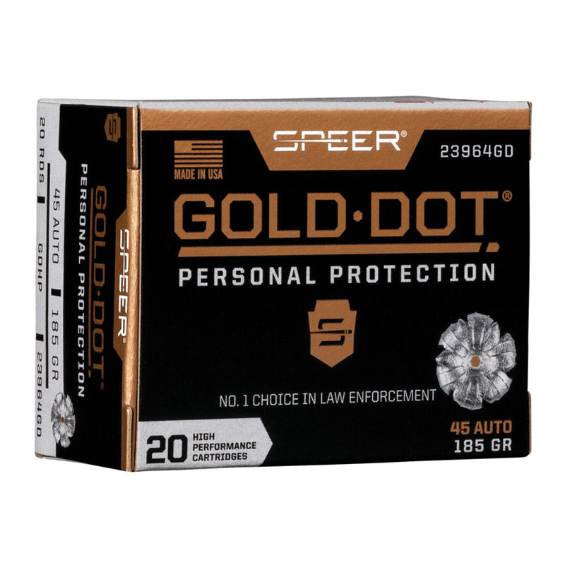 .45 Auto - Speer Ammunition - Gold Dot, Personal Def 185GR - 20RD/BX