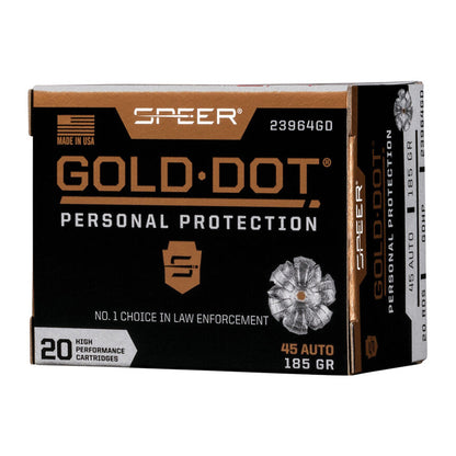 .45 Auto - Speer Ammunition - Gold Dot, Personal Def 185GR - 20RD/BX