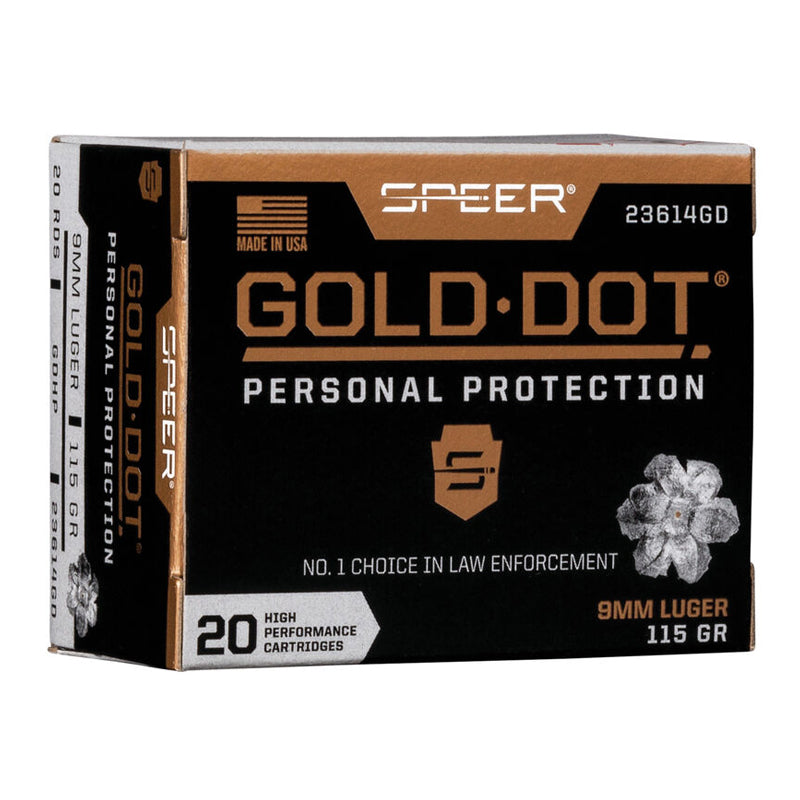 9mm Luger - Speer Ammo - Gold Dot, Personal Protection 115GR - 20RD/BX