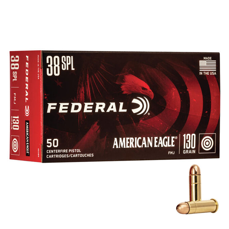 .38 Special - Federal - American Eagle, Handgun, FMJ, 130GR. - 50RD/BX