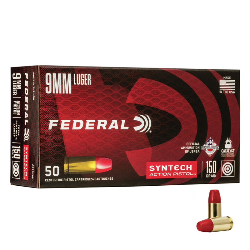 9mm Luger - Federal - American Eagle, Syntech Action Pistol, 150GR.