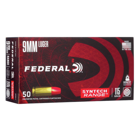 9mm Luger - Federal - American Eagle, Syntech Range, TSJ, 115GR. - 50RD/BX