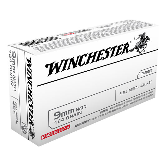 9mm Luger, Winchester Ammunition, NATO FMJ 124GR 50RD/BX