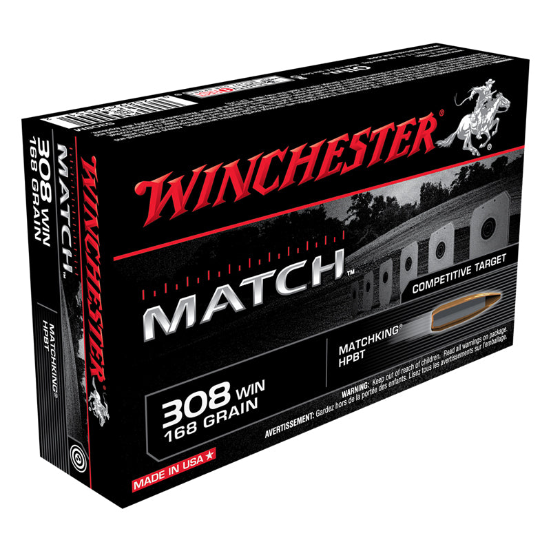 .308 WIN, Winchester Ammo, Match HPBT 168GR. 20RD/BX