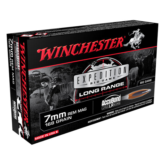 7mm Rem Mag, Winchester Ammo, Expedition Big Game LR 168GR., 20BX