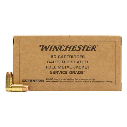 .380 Auto, Winchester Ammunition, Service Grade FMJFN 95GR 50RD/BX