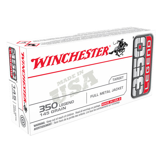 350 Legend, Winchester Ammo, USA FMJ 145GR. 20RD/BX