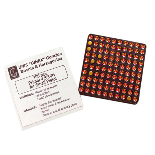 Unis Ginex Small Pistol Primers - 100/BX
