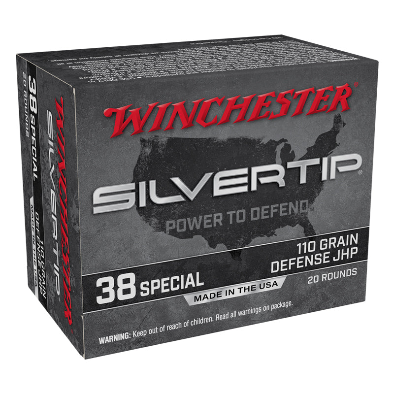 .38 Special, Winchester Ammo, Silvertip Defense JHP 110GR. 50RD/BX