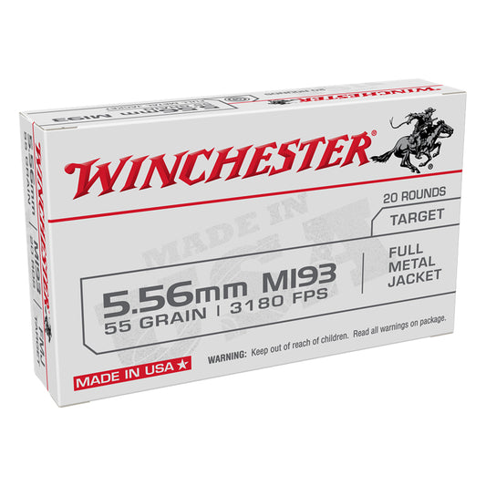 5.56 NATO, Winchester Ammo, USA FMJ 55GR. 20RD/BX