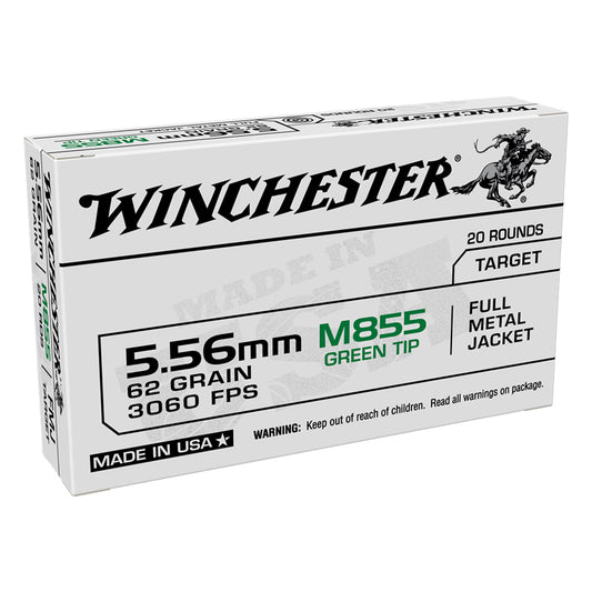 5.56 NATO - Winchester Ammo - USA GREEN TIP FMJ 62GR. 20RD/BX
