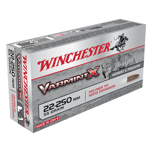 .22-250 Remington, Winchester Ammo, Varmint-X PTRE 55GR. 20RD/BX