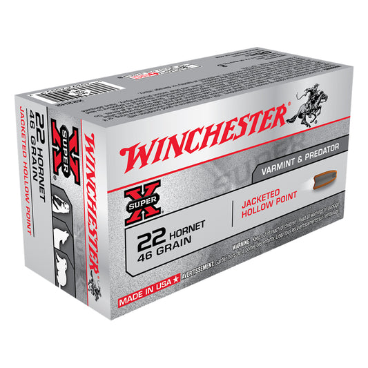 .22 Hornet, Winchester Ammo, Super-X JHP 46GR. 50RD/BX