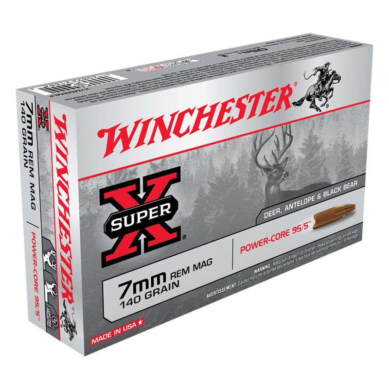 7mm Rem Mag, Winchester Ammo, Super-X Power-Core 95/5 140GR., 20BX